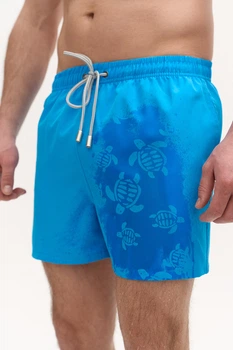 Шорты для плавания Ocean turtle light blue - шорты с эффектом проявки принта в воде голубой XL
