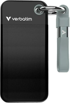 SSD диск Verbatim Pocket SSD 256GB USB-C 3.2 Gen 2 Type-C Black-Grey (23942324157)