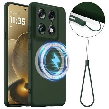 Захисний чохол Deexe Silicone Case with MagSafe для Motorola Signature - Dark Green