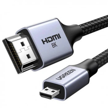 Кабель Ugreen HD164 Micro-HDMI to HDMI 2.1 (2m) Black (15517)