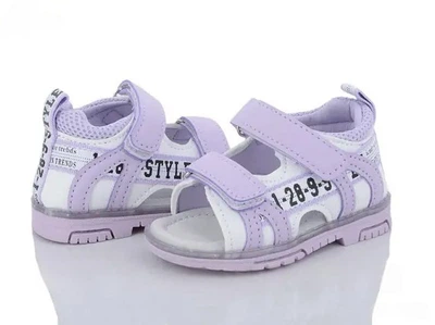 Босоніжки для дівчинки розмір 20 устілка 12 см шкіряна ортопедична устілка ВВТ колір бузковий
