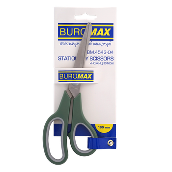 Ножиці BUROMAX 4543-04 19см ручки з гумовими вставками (12) /BM.4543-04/