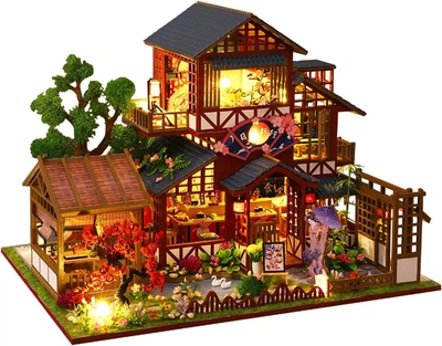Творческий Конструктор Румбокс 3D DIY Японский домик с садом (Размер 34×26×24,5 см)