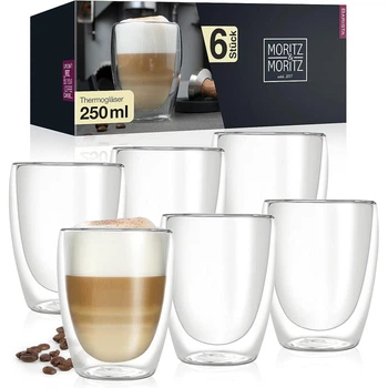 Стакан для капучино с двойными стенками 250 мл, набор 6 предметов Barista Torino Moritz & Moritz