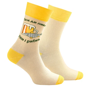 Шкарпетки Premier Socks: “Там де пиво, там і рибка” , чоловічі 40-42