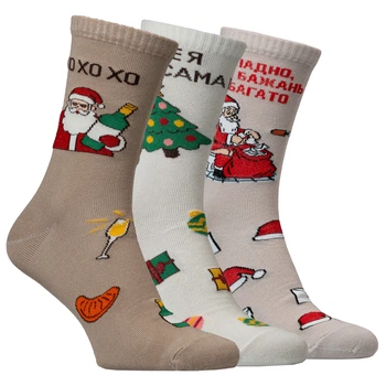 Набір новорічних шкарпеток Premier Socks: "Тепло під ялинкою", 3 пари, унісекс, 36-39