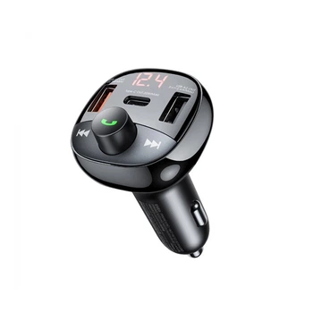 Автомобільний зарядний пристрій + FM ресівер Remax Lodi Series 2xUSB + Type-C 54.5W Чорний (RCC331)