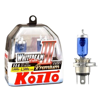 Автолампа галогенова KOITO WhiteBeam ver. III H4 P43t-38 55W 12V синя P0744W (P0744W)