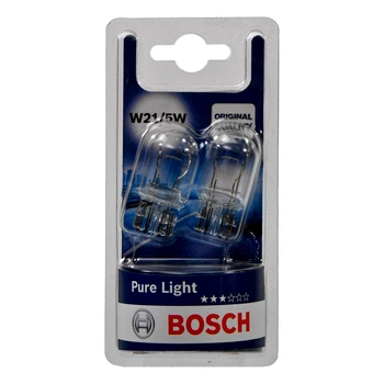 Автолампа розжарювання BOSCH Pure Light W21/5W W3x16q 5W 12V прозора 1987301079 (1987301079)