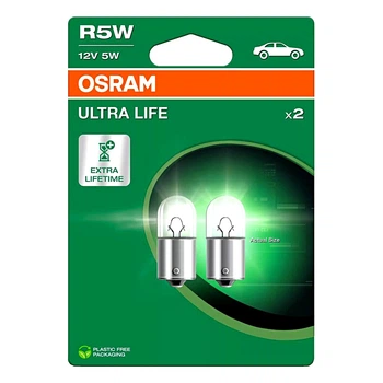 Автолампа розжарювання OSRAM Ultra Life R5W BA15s 5W 12V прозора 5007ULT2BL (5007ULT2BL)