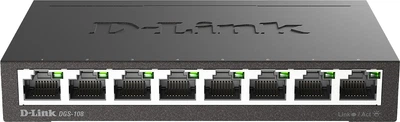 Коммутатор D-Link DGS-108 8-port 10/100/1000Base-T Unmanaged Metal Desktop Gigabit Switch (EU Plug)
