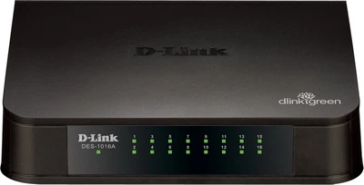 Коммутатор D-Link DES-1016A Unmanaged Switch 16x100Base-TX, plastic case