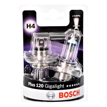 Автолампа галогенова BOSCH Gigalight Plus 120 H4 P43t 55W 12V прозоро-блакитна 1987301425 (1987301425)