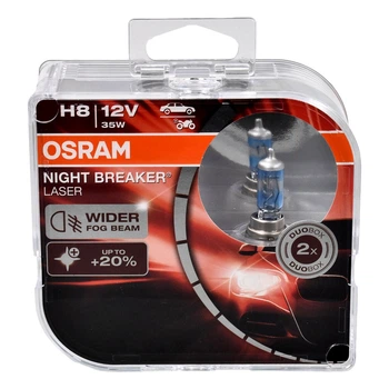 Автолампа галогенова OSRAM Night Breaker Laser H8 PGJ19-1 35W 12V прозоро-блакитна 64212NLHCB (64212NLHCB)