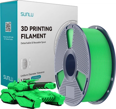 PLA-пластик Філамент Sunlu PLA Classic Green для 3D-принтера - 1Кг, 1.75mm Оновлений Зелений Колір з Котушкою