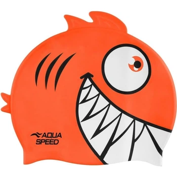Шапочка для плавания детская Aqua Speed ZOO PIRANA оранжево-белая 246-75