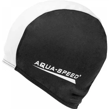 Шапочка для плавания Aqua Speed POLYESTER CAP черно-белая 091-57