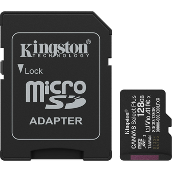 Карта памяти Kingston Canvas Select Plus Gen3 128Gb class 10 А1 (R-150MB/s)