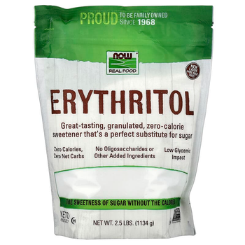 Эритритол NOW Foods, Real Food "Erythritol" натуральный сладкий вкус (1134 г)