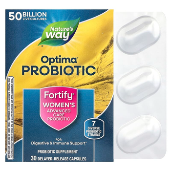 Пробіотичний комплекс для жінок nature's Way "Fortify Optima Probiotic women's" суміш 7 штамів, 50 млрд ДЕЩО (30 вегетаріанських капсул)