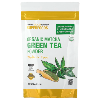 Зеленый чай Матча California GOLD Nutrition, Superfoods "Matcha Green Tea Powder" в порошке (114 г)
