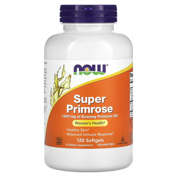 Олія примули вечірньої NOW Foods "Super Primrose" 1300 мг (120 гельових капсул)