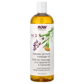 Массажное масло с миндалем и лавандой NOW Foods, Solutions "Lavender Almond Massage Oil" (473 мл)