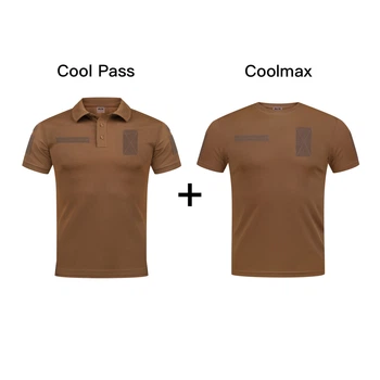 Комплект тактичний Футболка поло CoolPass + Футболка Coolmax Койот L