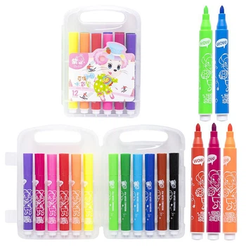 Набор фломастеров "Water color pen" 229-12(Pink) 12 цветов, в пластиковом боксе Bambi 229-12(Pink)