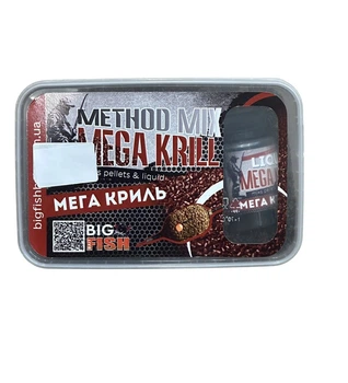 Метод-микс Big Fish Bait + Ликвид Big Fish Bait mega Krill (мега криль), 400 гр, БФБмет06