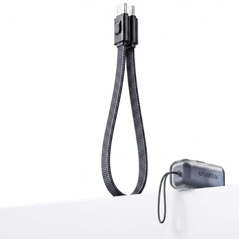 Кабель-ремінець 2 в 1 Ugreen L312 USB-C - USB-C PD 60W 3A 0.3 м Чорний (65639)