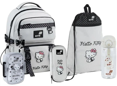 Шкільний набір 5 в 1 Kite Education Hello Kitty SET_HK26-1022M (рюкзак, пенал, сумка, пляшка, ланчбокс)
