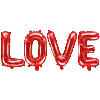Фольгированная надпись LOVE красный металлик 26 дюймов 66 см для фотозоны на Свадьбу и День святого Валентина