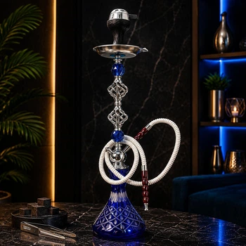 Кальян Hookah Asel D63 Blue Plus высотой 78 см на 1 персону