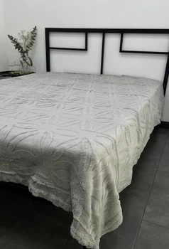 Плед з мікрофібри євро 200×220 ромашка світло-сірий
