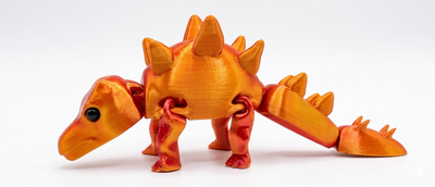 3D-игрушка антистресс Подвижный Динозавр (19х8х7 см) - Оранжевый