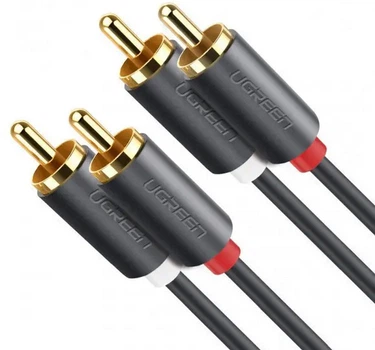 Кабель UGREEN AV104 2 RCA Male to 2 RCA Male Audio Cable 1m Black (30747)