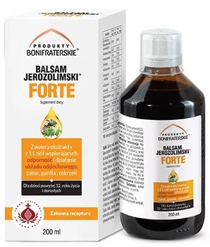 Suplement diety Bonifraterski Balsam Jerozolimski Forte syrop ziolowy na drogi oddechowe i gardlo 200 ml (BF0672)