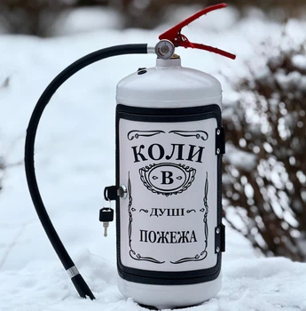 Огнетушитель бар Когда в душе пожар, белый с красной подсветкой, Без алкоголя, AUTO COMFORT