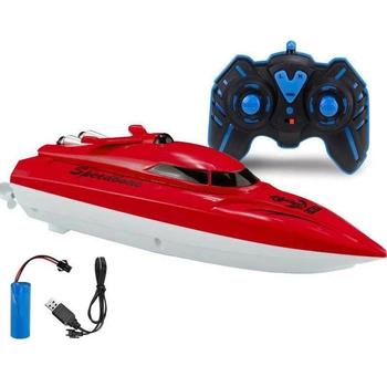 Іграшковий катер на пульті керування Speedboat 2.4G акумулятор USB кабель швидкісний RC човен 25 см