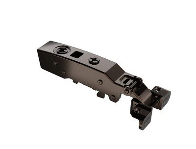 Петля Hettich Sensys 8661 для алюминиевых фасадов, угол открывания 95º, накладная, без пружины, черный обсидиан