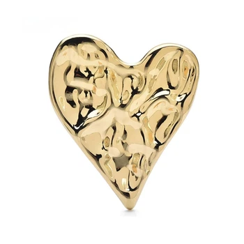Брошь BROCHE Модерн Сердце из стали золотистая BRBF115507