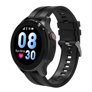Дитячий смарт годинник Lemfo T25 з GPS, дзвінками, відеозв'язком, прослушкою, Wi-Fi та кнопкою SOS Круглий розумний годиник для дітей Чорний