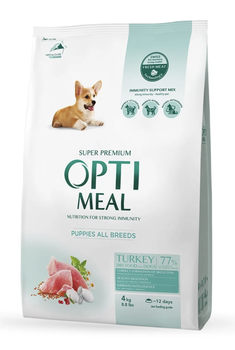 Сухой корм OptiMeal Puppy All Breeds Turkey для щенков всех пород с индейкой 4кг