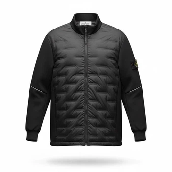 Мужская куртка в стиле Stone Island Full Zip Jacket черная размер М (SI24001.1M)