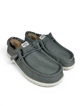 Мокасини Hey Dude Wally Stretch Canvas Light Grey (40700-007), Сірий Розмір 46 (US M13) 30.5 см