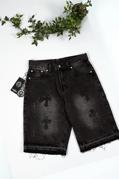 Чоловічі Джинсові шорти ChromeHearts Чисто Чорні 32