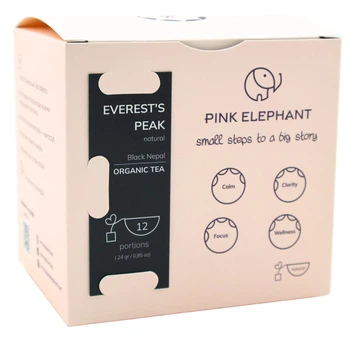 Чорний чай гімалайський Everest's Peak 12 шт (24 г) Pink Elephant