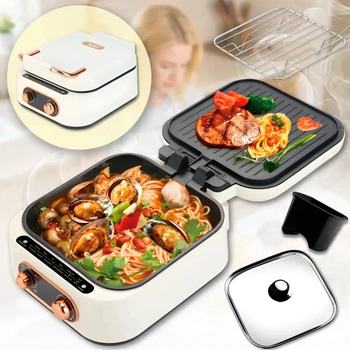 Многофункциональный гриль RAF R.5409 3в1 / Сковорода- Гриль Hot Pot Grill 2.5L / Сковорода-гриль раскладная 1800 Вт