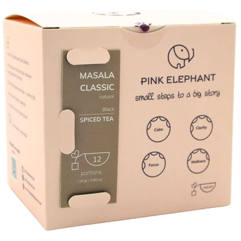Чай зі спеціями Masala Classic негострий порційний 12х2г Pink Elephant